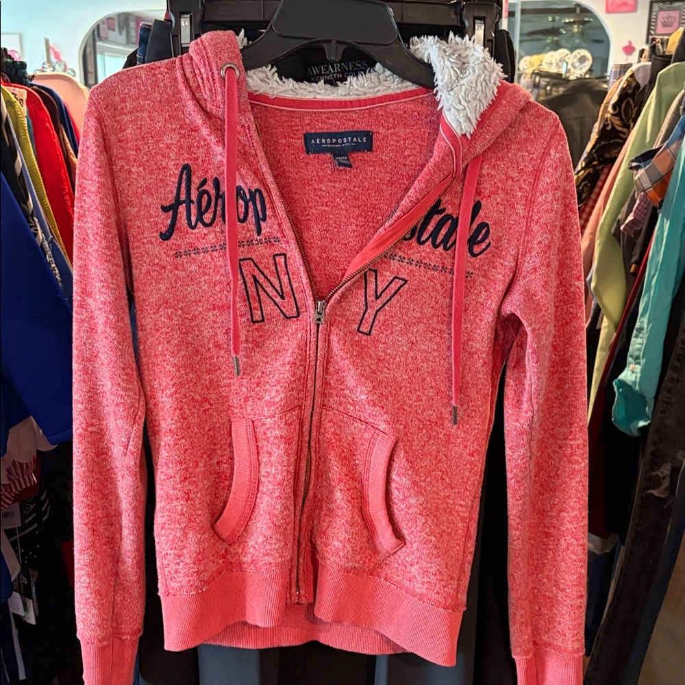 Aeropostale Pink Fleece-Lined Hoodie